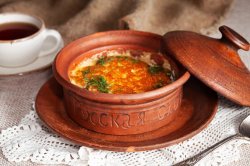 Картофельный дерун с жульеном из грибов